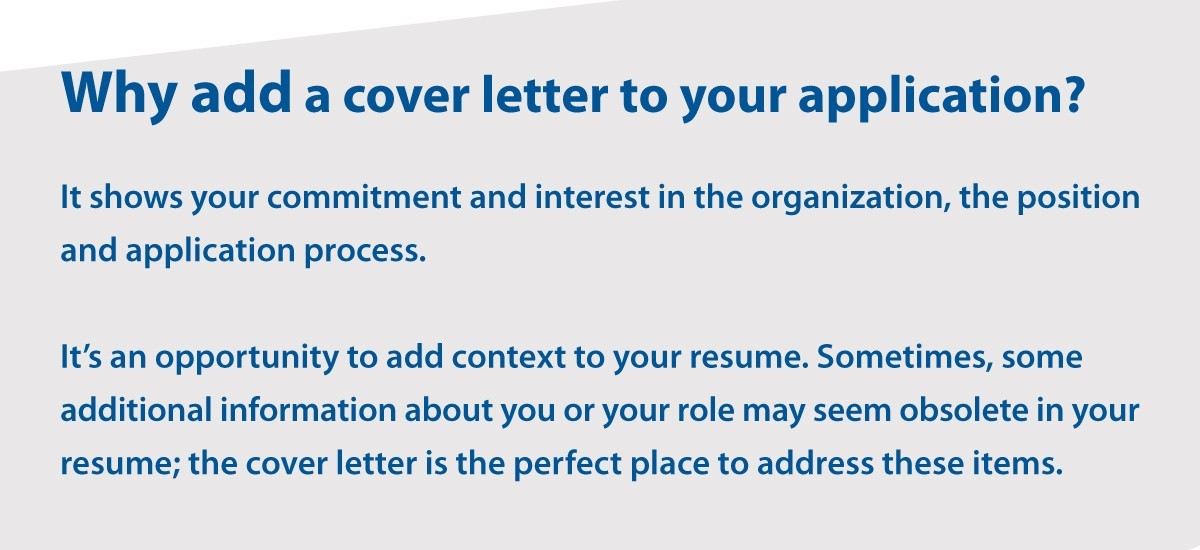 Why add a cover letter